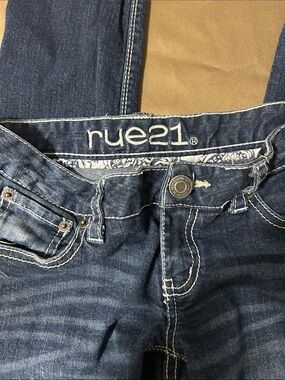 rue21 Blue Denim Jeans with White Stitching